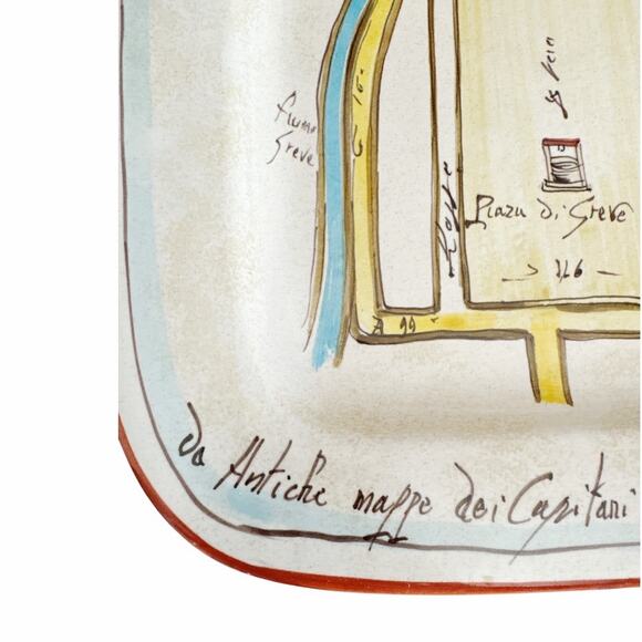 Ceramica Geometrie Tuscan Ceramic Hand Painted Plate of Map - Picture 5 of 9